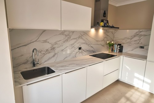 Calacatta quartz worktop - quartz,