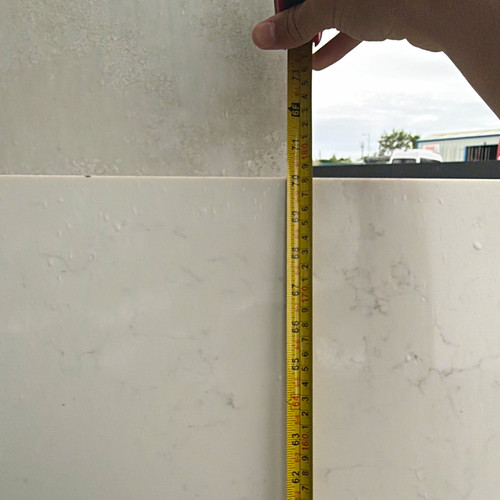 White carrera stone worktop